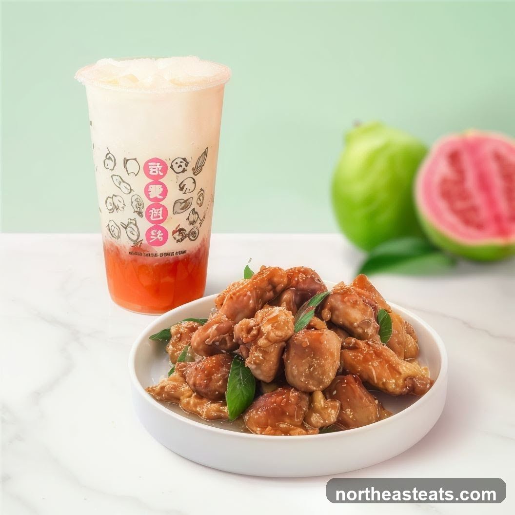Fried Chicken and Guava Drink