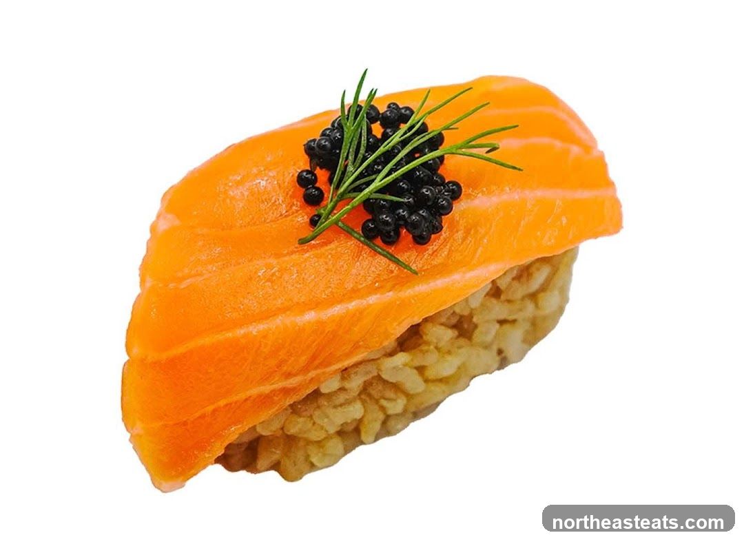 Salmon Nigiri with Caviar