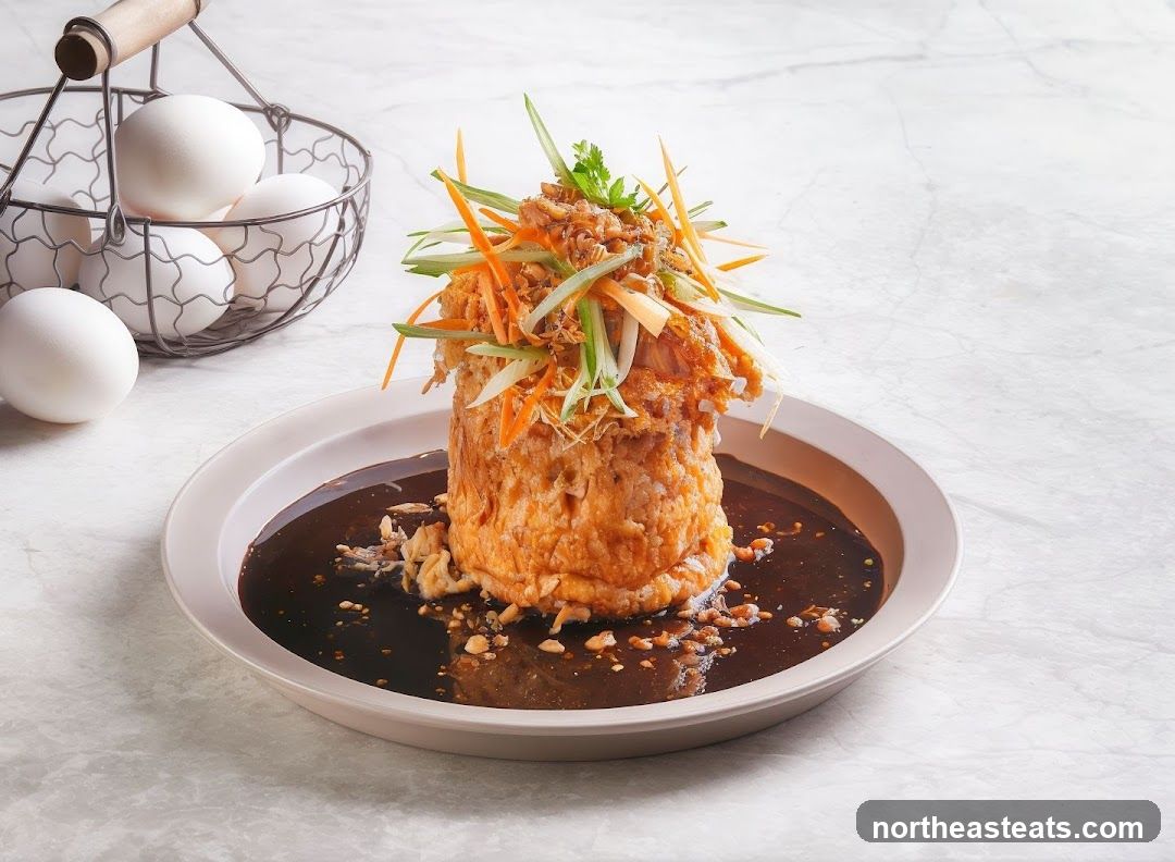 Fried Food with Sauce and Garnish