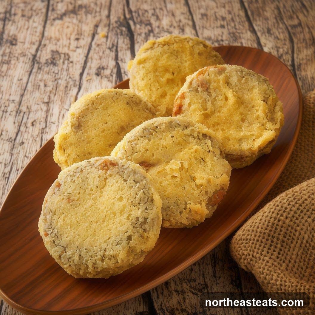 Fried Patties on a Wooden Plate