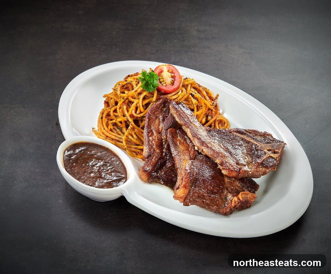 Lamb Chops with Spaghetti