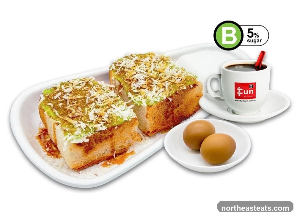 Toast with Kaya and Grated Cheese