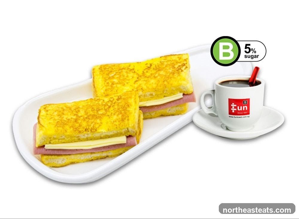 French Toast with Ham and Cheese and Coffee