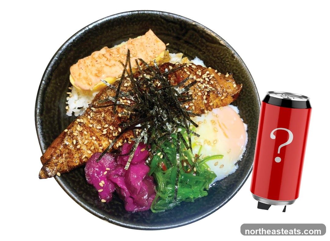 Salmon Donburi with a Mystery Drink