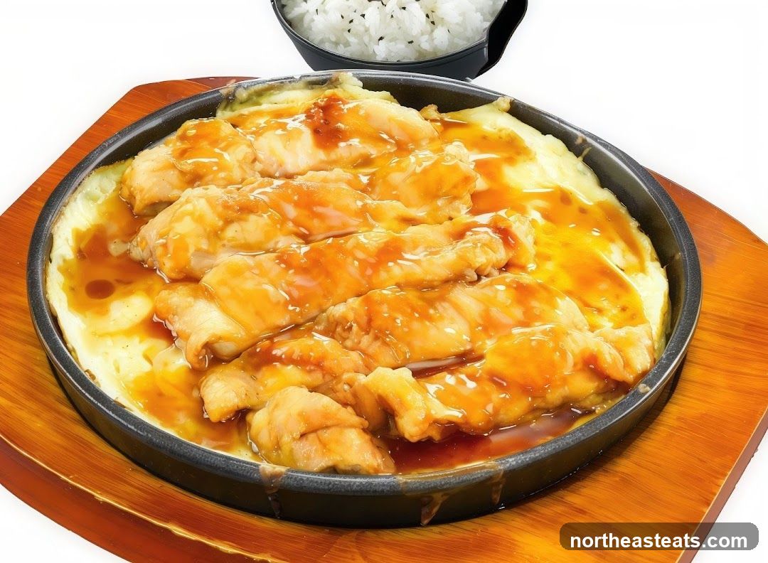 Chicken and Cheese Sizzling Plate