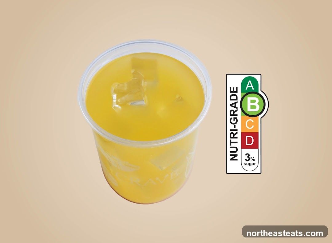Yellow Drink with Nutri-Grade Label