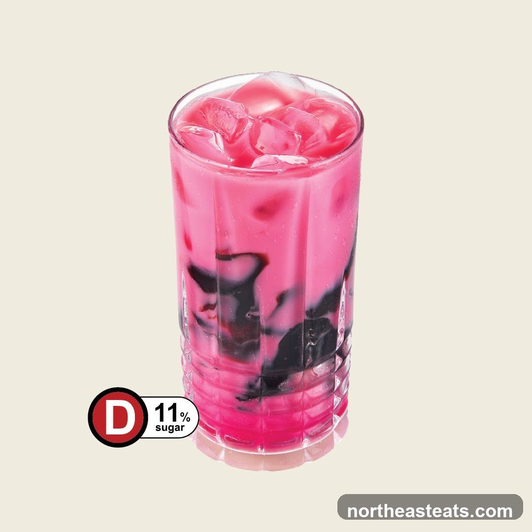 Pink Drink with Black Jelly and Ice