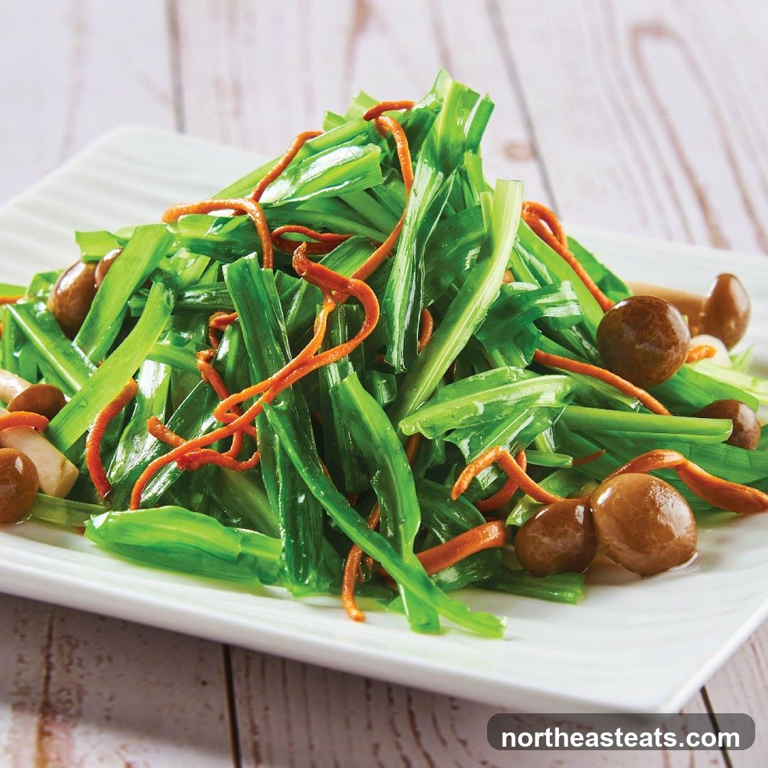 Stir-fried Greens with Mushrooms