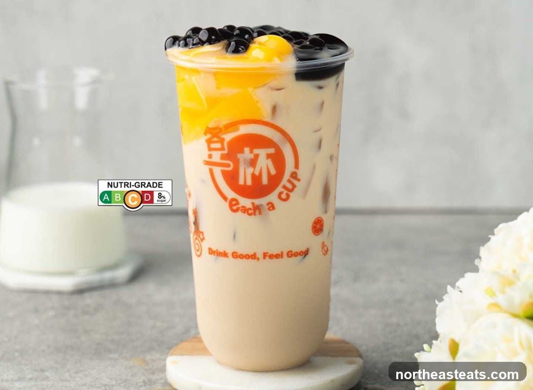 Bubble Tea with Mango and Tapioca Pearls