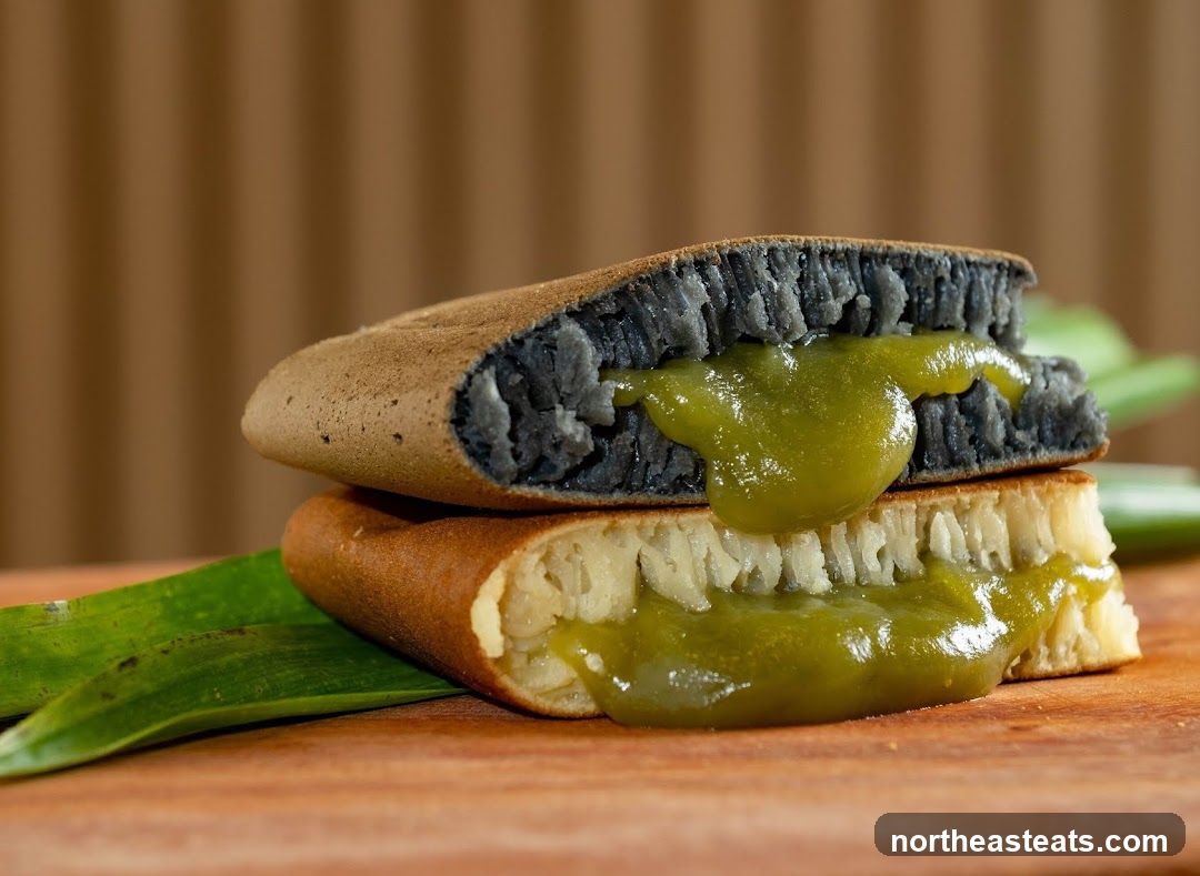 Sweet Pancakes with Green Filling