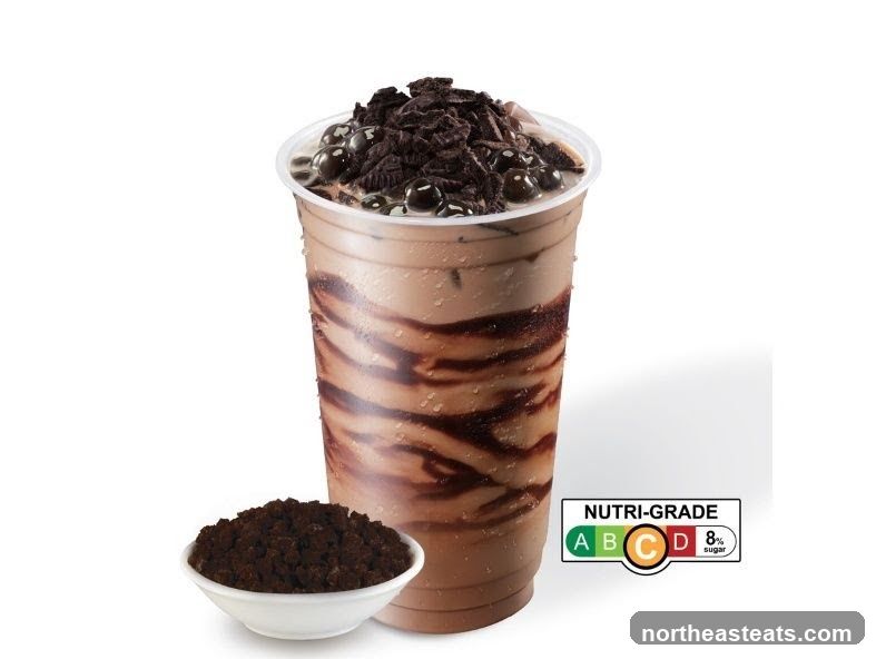 Chocolate Drink with Oreo Crumble and Boba