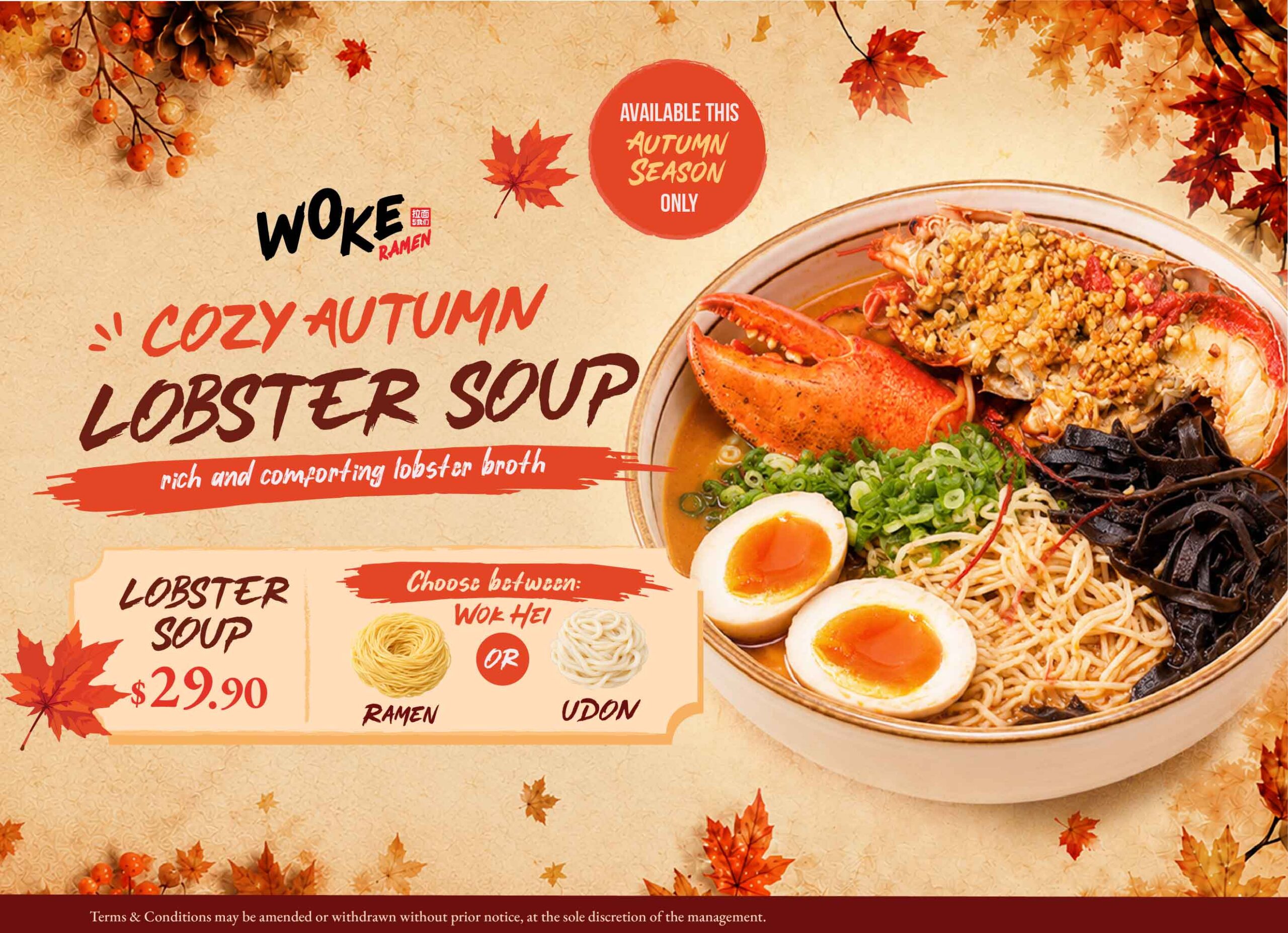 Compass One's September plates: crab beehoon, lobster ramen, $7 frozen yoghurt