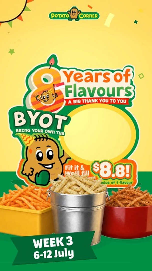 Potato Corner's $8.80 "Bring Your Own Tub" Fries Deal Returns for National Fries Day and 8th Anniversary